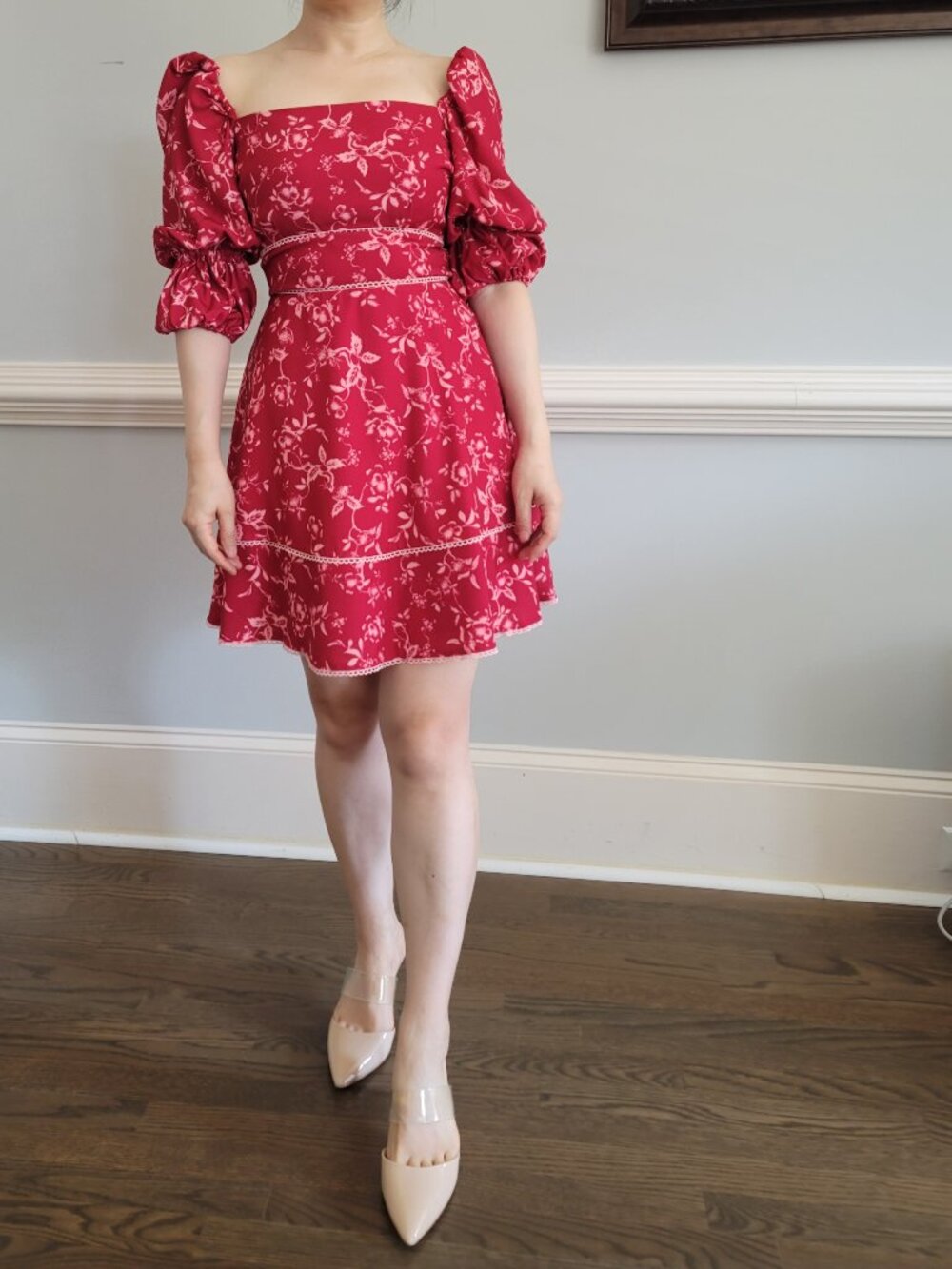 Keepsake the Label Raspberry Red Lovesick Mini Dress (size S)